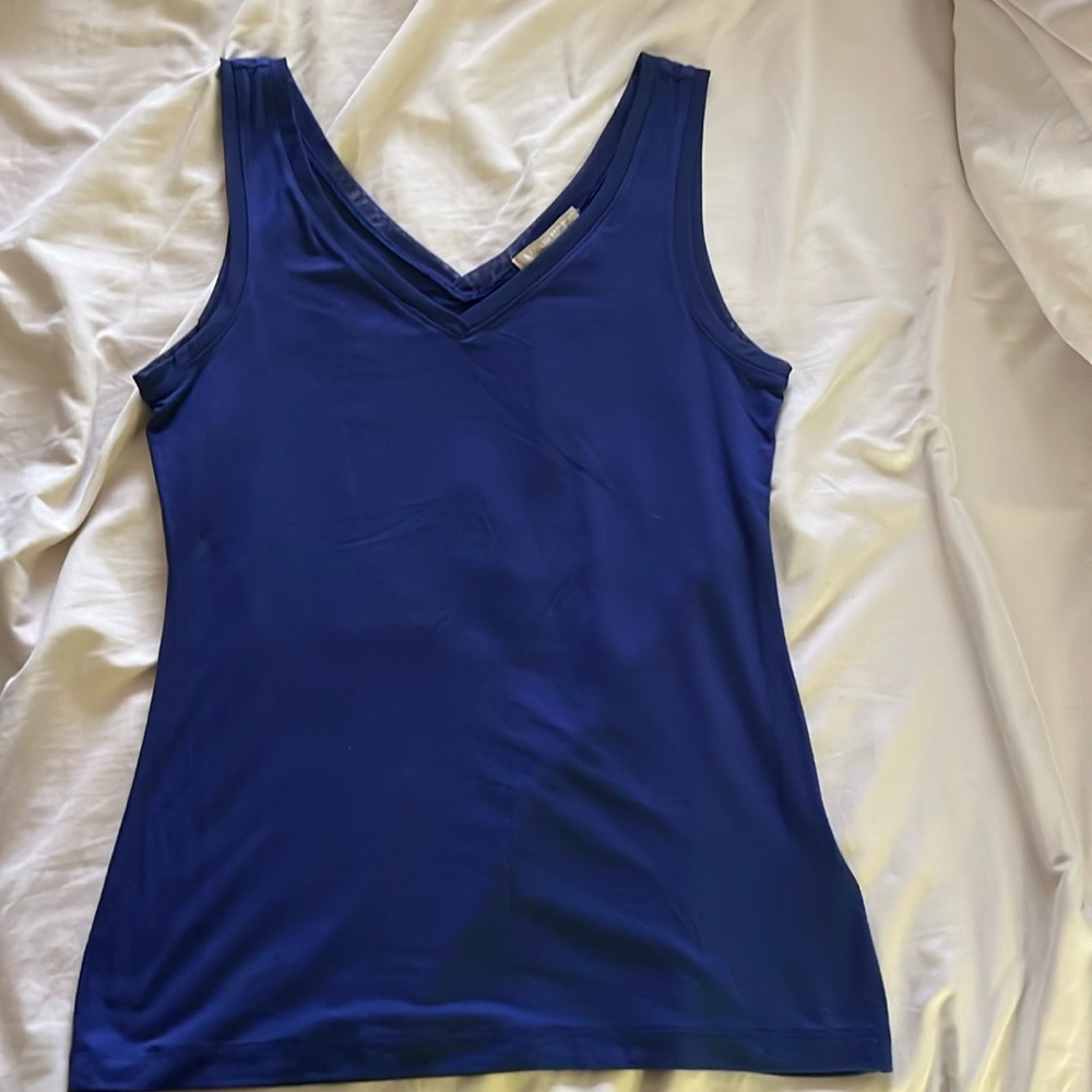 Banana Republic v-neck sleeveless blouse with sheer detailing